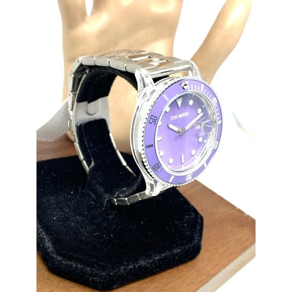 Steve Madden Women\'s Watch SM/1037 Quartz Purple Dial Stainless Steel 40mm main image 6